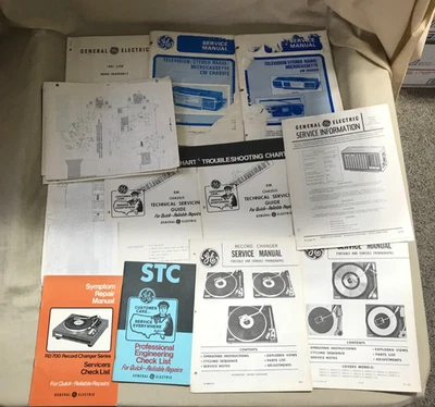 Lot of 17 Various Vintage GE Repair/ Service Manuals and Papers - Image 1 of 4