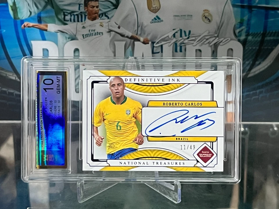 2022 National Treasures World Cup Roberto Carlos /49 Defintive Ink Auto 10 GEM - Image 1 of 4