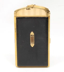 Vintage 30er Jahre Ronson AMW Commander Zigarettenetui Feuerzeug - Goldplatte/Leder - Bild 1 von 11