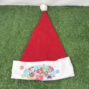 Rare Disney Mickey Mouse W/ 3 Friends 15"  Christmas  Santa  Claus Hat. - Picture 1 of 8