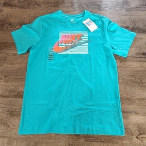 Nike T-shirt Men's Sz Medium Short Sleeve Logo Swoosh Just Do It Tee New Teal - Picture 1 of 4