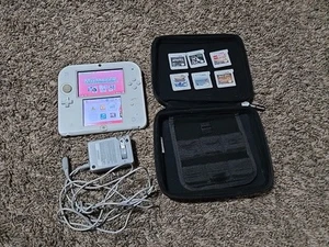 Nintendo 2DS Super Mario 2 Console Lot - Red - 6 Games - Luigi, Sonic, Etc - Picture 1 of 15