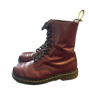 Dr. Martens 90s US Größe 11 Herren Rot Glattleder 1490 Ösen Schnürstiefel - Bild 1 von 11