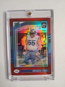 2024 Donruss Optic Braden Fiske RC Rated Rookie Red On Card Auto /75 #210 - Picture 1 of 2