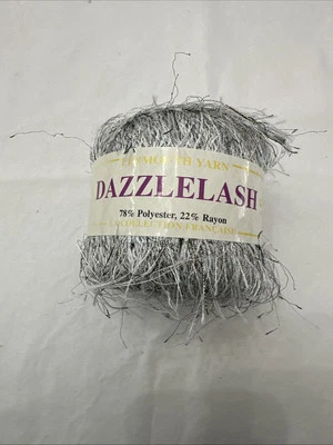 Винтажный моток пряжи DAZZLELASH Plymouth металлический белый 106 - Изображение 1 из 4