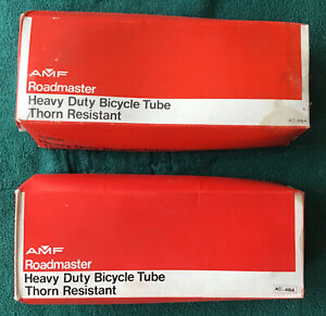 Two Vintage AMF Roadmaster HD Bicycle Tubes Thorn Resistant 26x1.75 NOS Qty.2