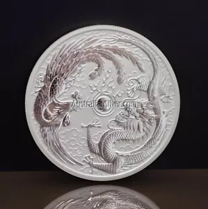 Perth Mint 2017 Dragon Phoenix Error Coin One OZ Silver - Picture 1 of 2