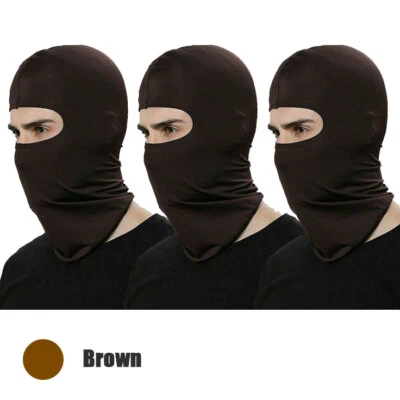 Pacote com 3 máscaras faciais táticas de balaclava fina completa leve aquecedor de motocicleta esqui - Imagem 1 de 4
