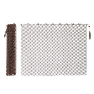 Customizable Sizes 2Pcs Fireplace Mesh Screen Curtain for Any Fireplace