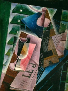 Oil painting Juan Gris - Coffee Grinder and Glass stunning still life on canvas - Picture 1 of 1