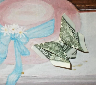 HANDMADE Origami Genuine Money Dollar Butterfly Gift Topper Craft Accent Hand Created