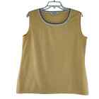 Exclusively Misook Knit Top Womens Size L Yellow Sleeveless Tank Shell