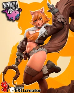 Squirrel Girl - Marvel Rivals - opzione completamente dipinta - 14k addominali come resina - Foto 1 di 13