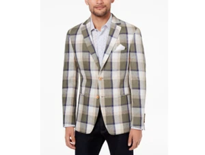 Tallia Orange Collection Men's Modern Fit Olive Plaid Sport Jacket VGA01TKX0287 - Picture 1 of 6