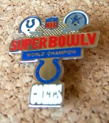 Baltimore Colts Dallas Cowboys SB Super Bowl 5 V medium pin NFL - Image 1 of 4