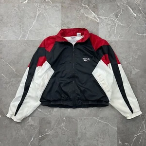 VINTAGE REEBOK TRACK JACKET MENS MEDIUM COLOR BLOCK TENNIS WINDBREAKER COAT - Picture 1 of 14