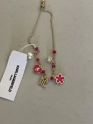 PULSERA AJUSTABLE KARL LAGERFELD PARÍS ORO ROSA ESMALTE Foto 1 de 4