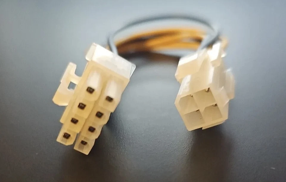 ATX 4 Pin Female to 8 Pin Male EPS Power Supply Cable Adapter Convertor P4PM 12v - Image 1 of 1