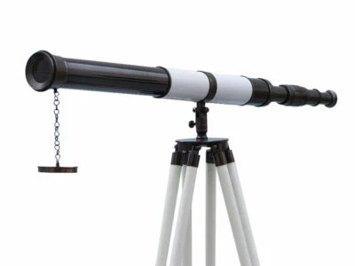 Nautical Brass Telescope 65" Floor Standing Harbor Master Telescope With Stand. - Image 1 of 4