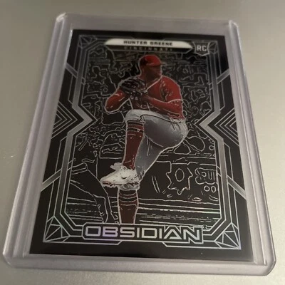 2022 Panini Chronicles OBSIDIAN Hunter Greene RC Rookie Card #60 (B1) - Image 1 of 2