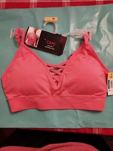 No Boundaries Women's Seamless Strappy Cami Bra Size Med Coral NWT - Picture 1 of 5