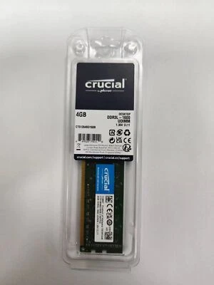Crucial 4GB 1600MHz DDR3L RAM PC3L-12800 240-Pin CT51264BD160B Desktop Memory - Image 1 of 4