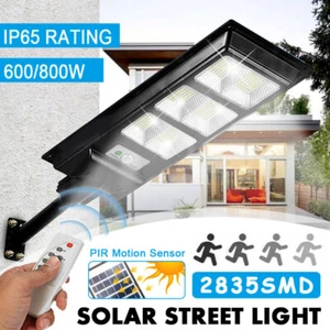 LED Solar Street Light LED Spotlight Motion Sensor Cool White 600/800W Outdoor - Picture 1 of 14