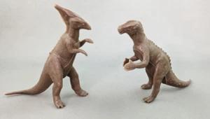 Marx 2nd Series Dinosaurs Recast Brown Plastic Prehistoric Playset Set of 2 - Picture 1 of 4