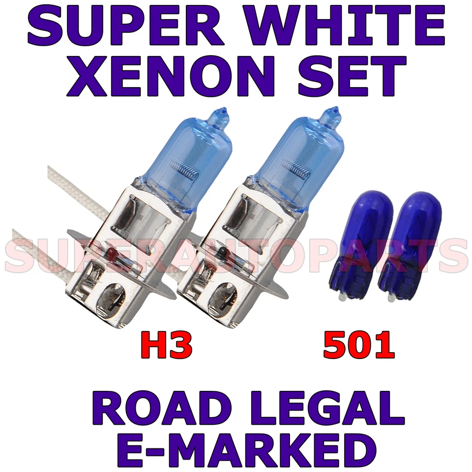 FITS ROVER 75 1999-2002 SET H3 501 SUPER WHITE XENON LIGHT BULBS Foto 1 de 1