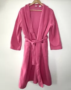 L.L. Bean Robe Youth Large 14-16 Pink Attached Belt Fleece Pockets Warm Winter - Picture 1 of 4