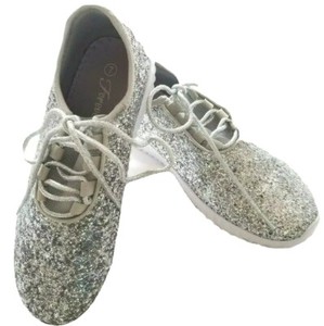 womens silver glitter tennis shoes