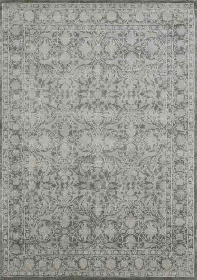 Green Vines Ovals Circles Blossoms Bordered Area Rug 3564 - Aprx 5' 3" x 7' 3" - Image 1 of 1