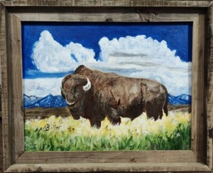 Original Wildlife Oil Painting "Bull Bison" by Marc Bitler - Picture 1 of 1