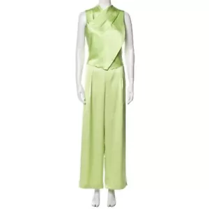House of Harlow 1960 Two Piece Satin Pants Set Sleeveless Wide Leg Medium NWT - Picture 1 of 12