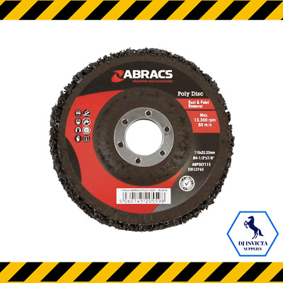 Abracs 115mm (4-1/2 ) Poly Strip Wheel Paint & Rust Removal POLY Disc ABPOLY115 • 7.49£
