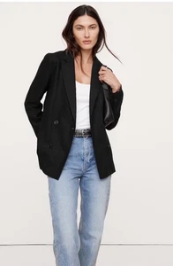 NEW Banana Republic 🎁 Linen Blazer XXL Black Relaxed $200 Retail - Picture 1 of 14