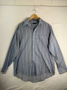 Vintage Christian Dior Shirt Mens 16.5 34 35 Striped Button Up Long Sleeve 90s - Picture 1 of 6