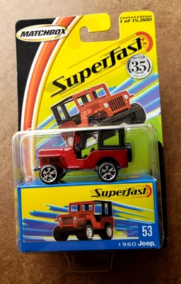 2004 MATCHBOX 1960 JEEP Red 53 SUPERFAST SERIES SF53  35 Years 1:64 H2352 LTD ED - Image 1 of 4