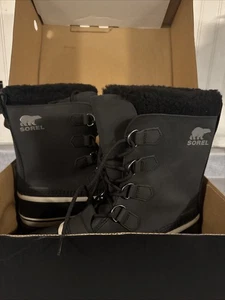 Bota impermeable SOREL Caribou para hombre negra/piedra oscura ¡Nueva! Talla 11 - Imagen 1 de 7