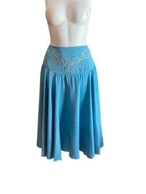 Falda Vintage Azul Años 80 Años 40 Damas M Choon de California Foto 1 de 4
