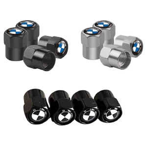 4 stk Ventilkappen Reifen im BMW Stil – Aluminium – Schwarz/Silber - Picture 1 of 4