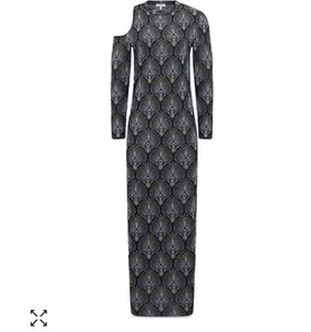 REISS Anja Metallic Knit Midi Dress Black Gold Silver Women’s Size XS Bodycon - Picture 1 of 8