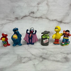 Figurine Vintage Enesco Sesame Street Classic Poses 1993 Elmo Cookie Grouch - Foto 1 di 7