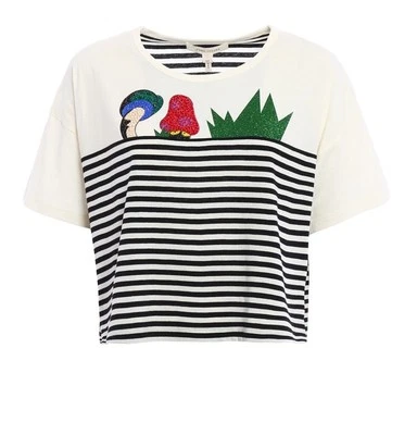 Marc Jacobs Julie Verhoeven Camiseta a Rayas Estampado Gráfico Diseño Seta Pequeña Foto 1 de 4