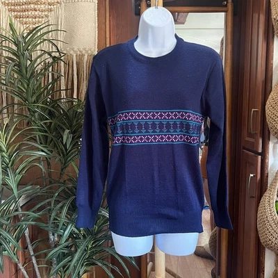 Mount Cervin Vintage 90s Fair Isle Wool Sweater S | Nordic Apres Ski Cottagecore - Image 1 of 4