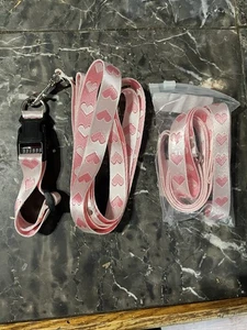 Puppy Collars Lot Of 2 Pink Hearts - Picture 1 of 3