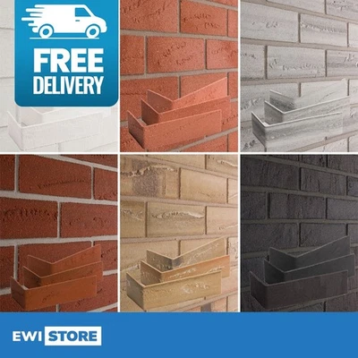 Brick Slips 1m²/ Corners 2m - Tile Cladding Natural Effect Indoor Outdoor Wall - Image 1 of 4