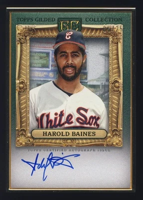 2023 MLB Topps Gilded Collection Gold Framed Emerald Autograph Harold Baines /25 - Image 1 of 2
