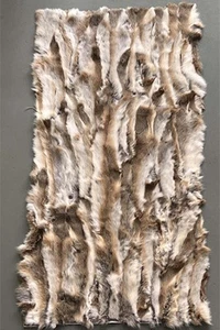 Manta de piel de conejo real de lujo 1 pieza alfombra de piel de retazos 22x44" cuero marrón - Imagen 1 de 5