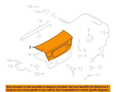 Used Deck Lid fits: 2002 Subaru Legacy Sdn w/spoiler Grade A - Image 1 of 3